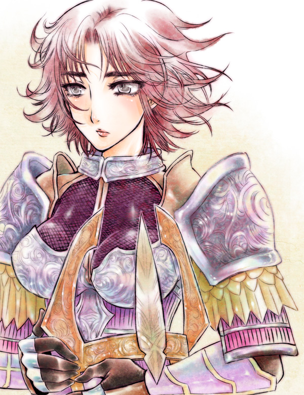 armor, brown_hair, crown, geru_(pixiv54885), grey_eyes, sengoku_musou, sengoku_musou_2, short_hair