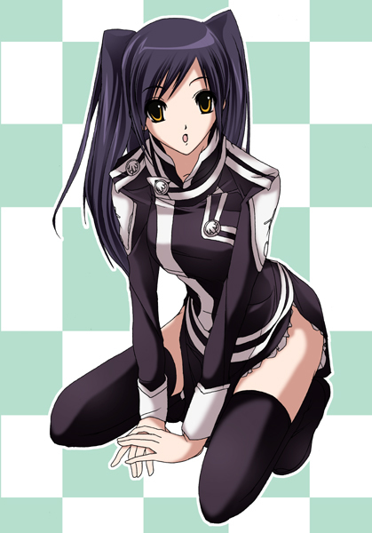black_hair, d.gray-man, lenalee_lee, long_hair, shiikeru, skirt, thigh_highs, uniform