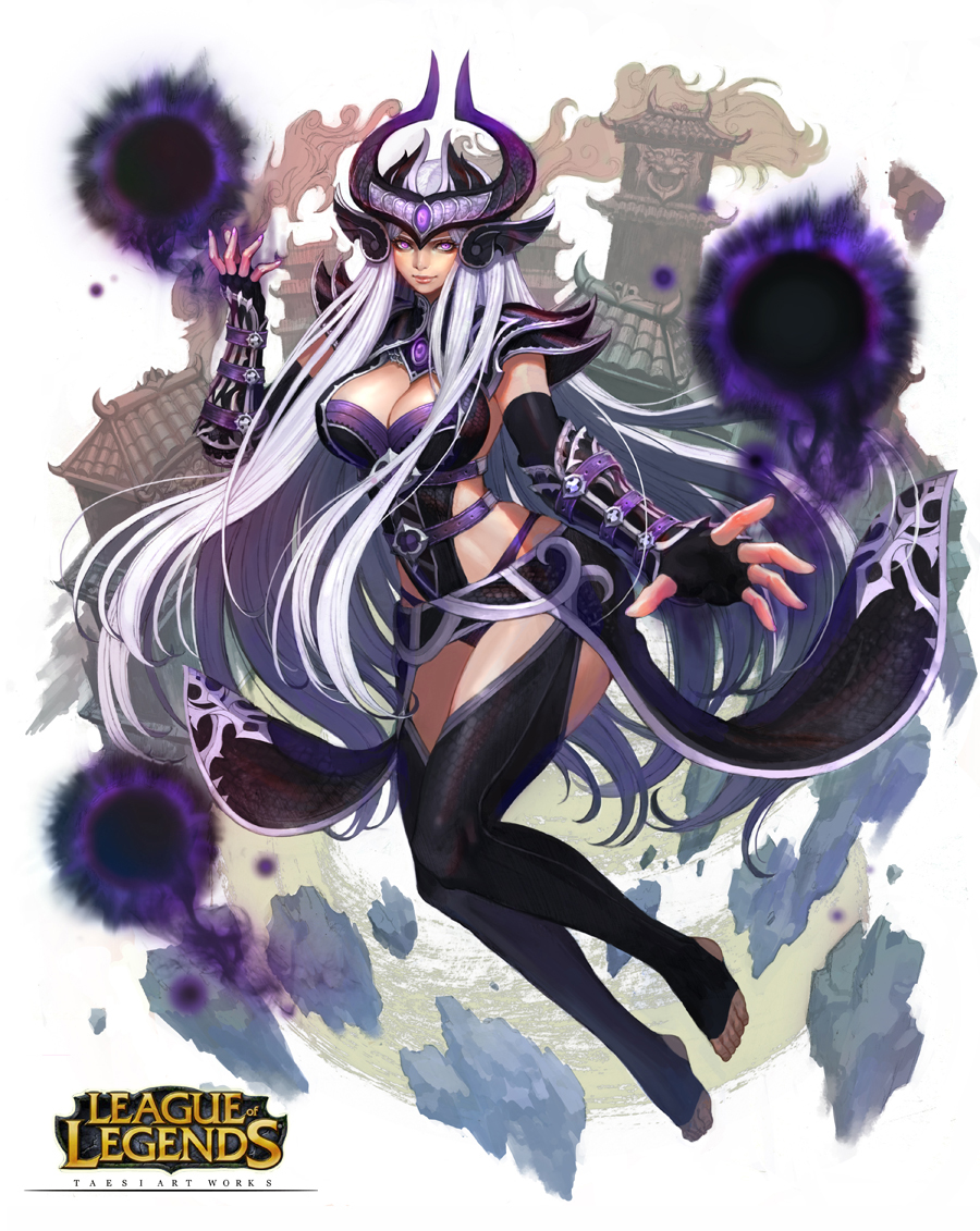 1girl, armor, black_legwear, breasts, cleavage, ear_protection, energy_ball, fingerless_gloves