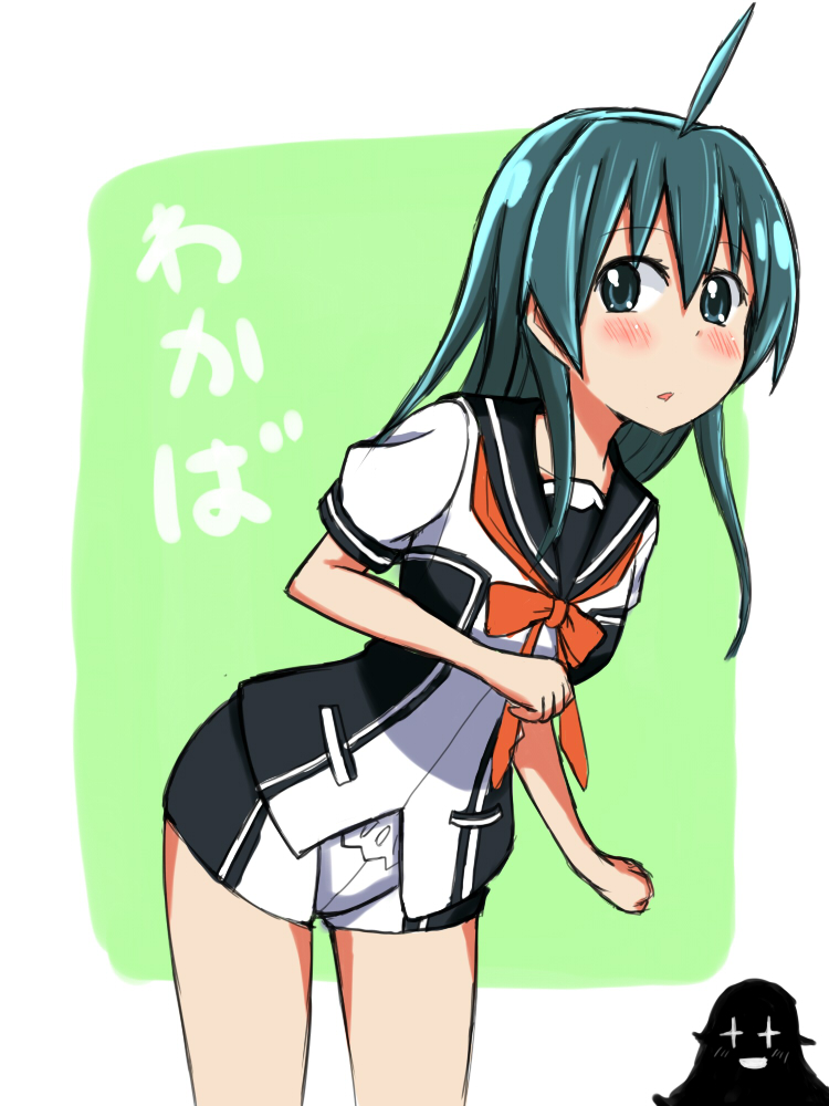 2girls, alternate_hairstyle, atsushi_(aaa-bbb), green_eyes, green_hair, hair_down, long_hair, multiple_girls
