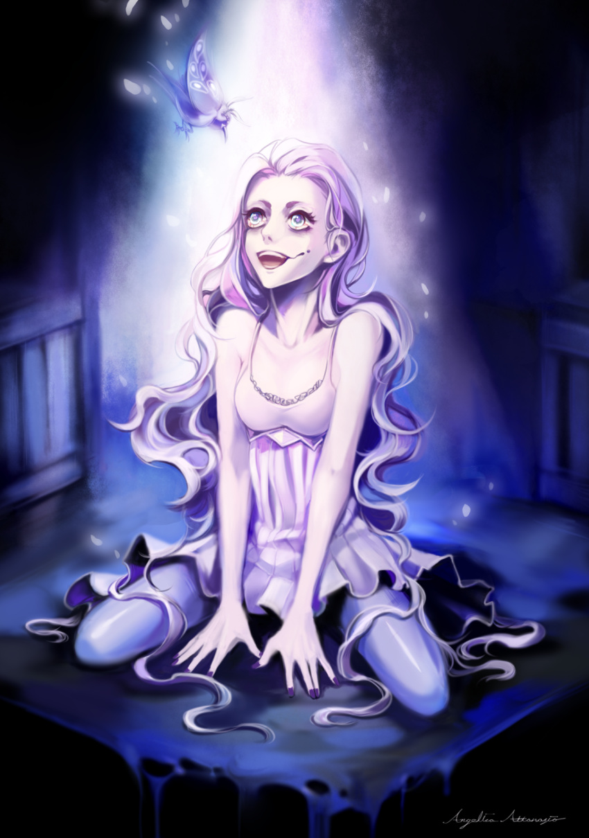 1girl, angelica_attanasio, butterfly, deyamiro, dress, highres, jojo_no_kimyou_na_bouken, long_hair