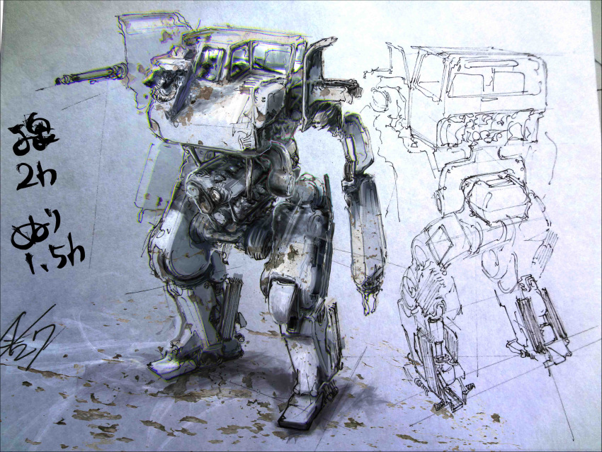 absurdres, gase, hawken, highres, mecha, mecha_to_identify, no_humans, signature