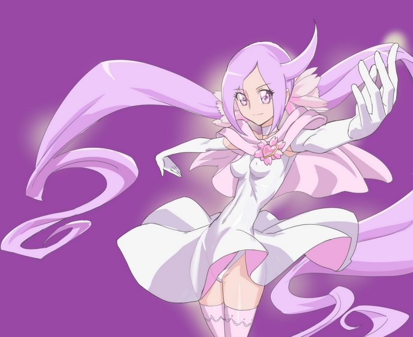 1girl, ahoge, breasts, capelet, choker, gloves, heartcatch_precure!, long_hair