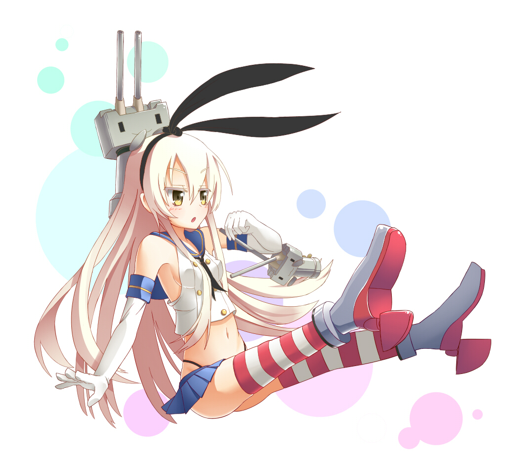 1girl, black_panties, elbow_gloves, gloves, hairband, kantai_collection, keizoo, long_hair