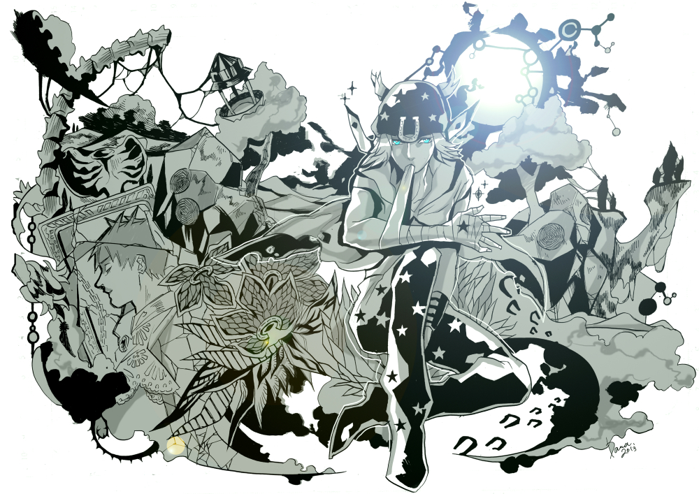 bandages, blue_eyes, clliffs, dasumidara, flower, horseshoe, johnny_joestar, jojo_no_kimyou_na_bouken