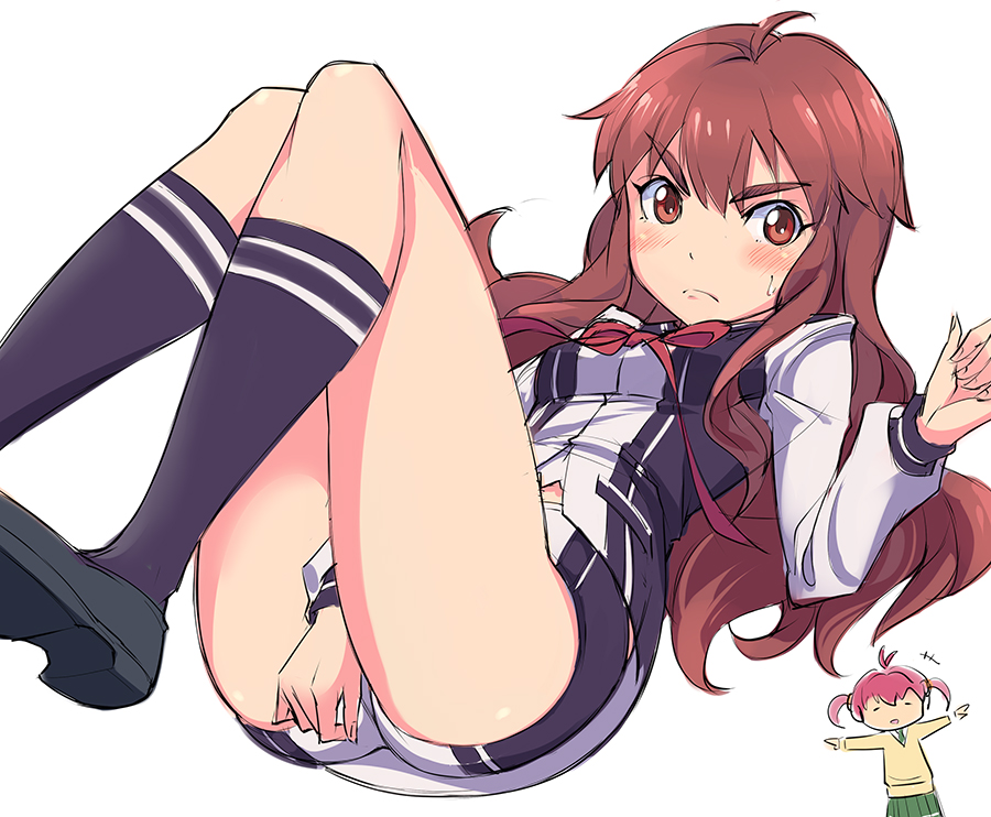 2girls, blush, cosplay, costume_switch, crossover, enomoto_yuiko, female, isshiki_akane