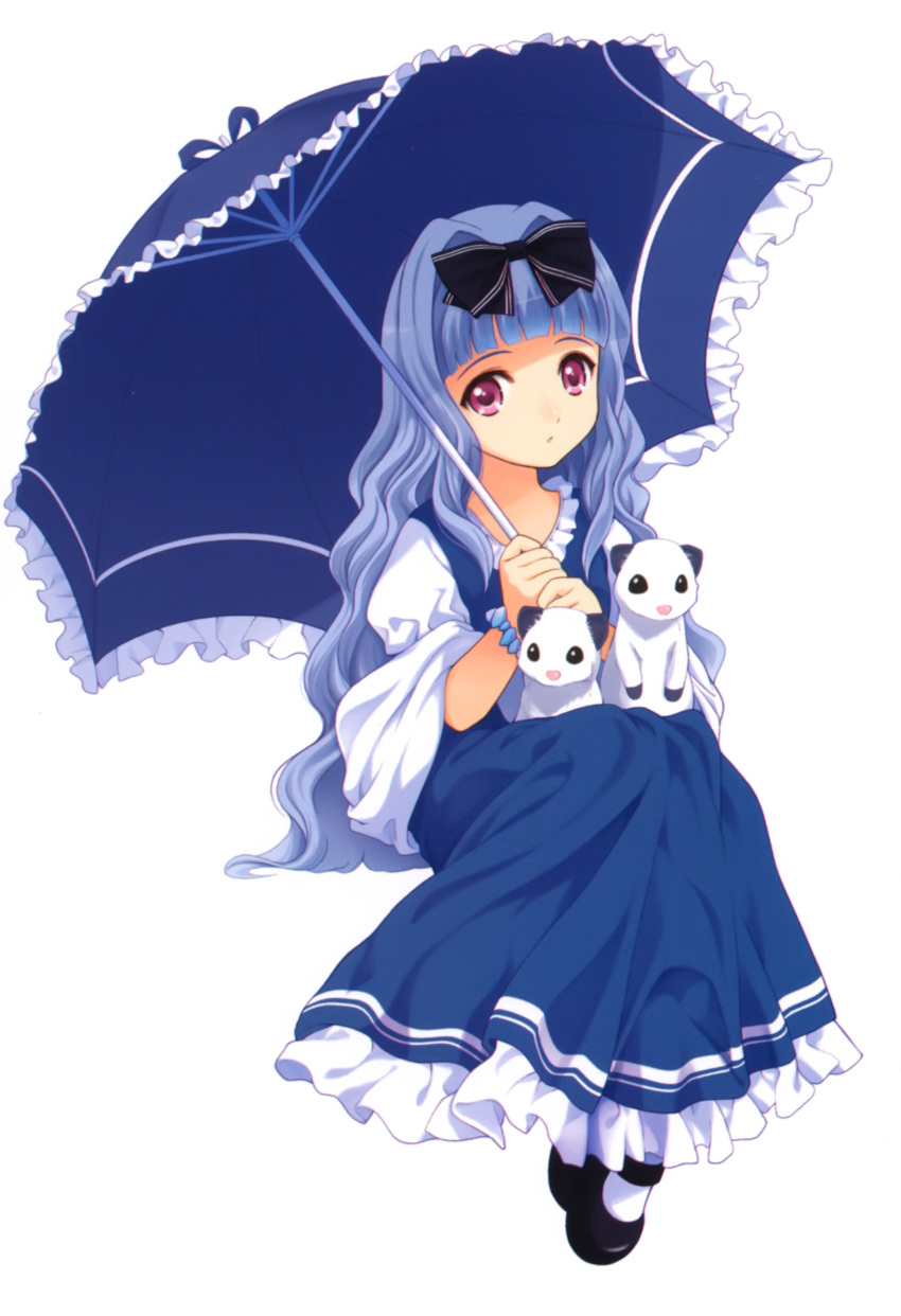 absurdres, amatsuka_watayuki, animal, baby_princess, blue_hair, dress, highres, long_hair