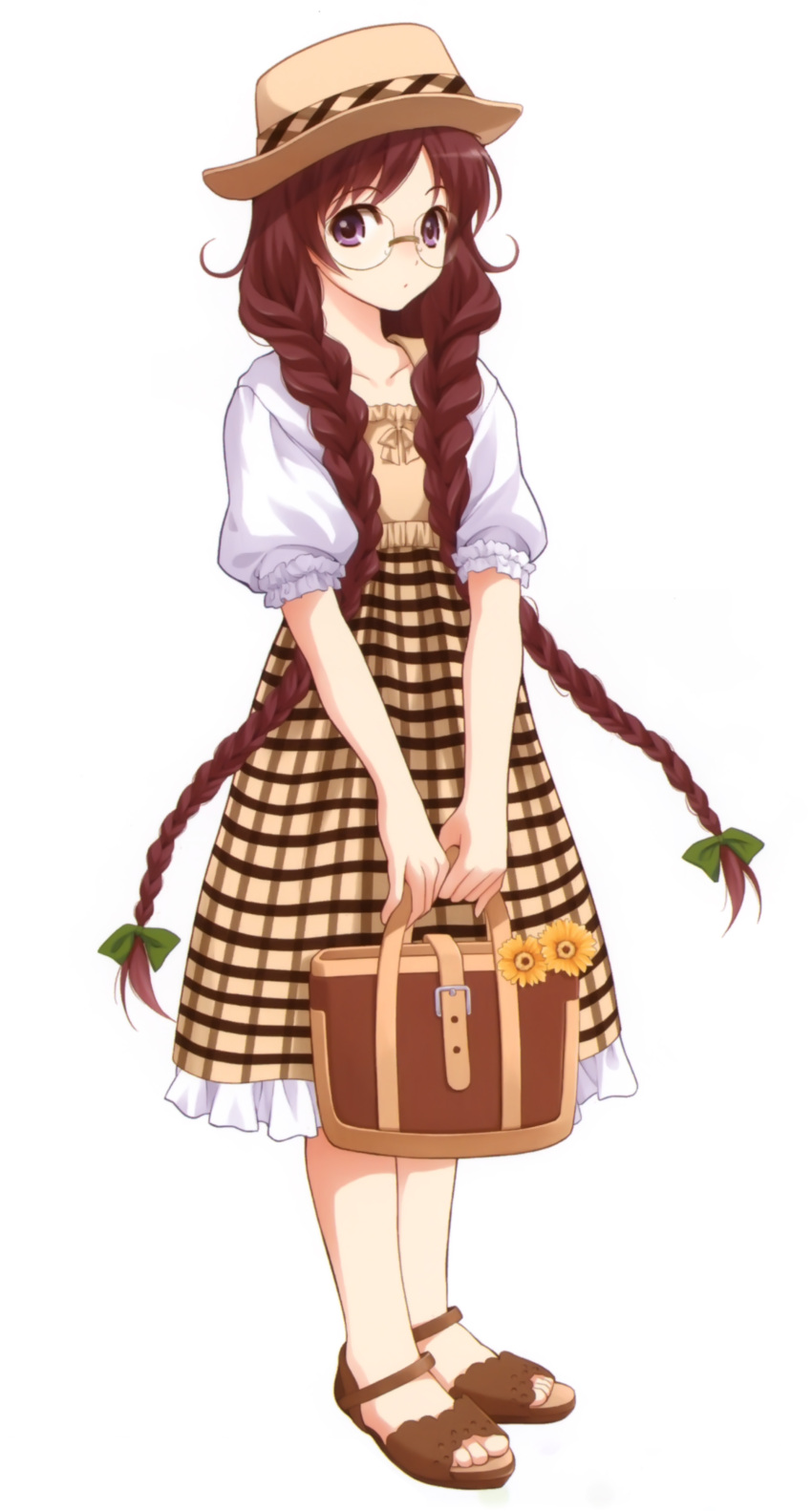 1girl, absurdres, amatsuka_kosame, baby_princess, bag, blush, braid, brown_hair