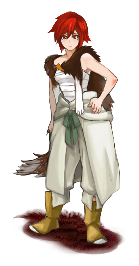 fur, naoayatugu, redhead, sarashi, short_hair, shut_hell, shut_hell_(character)