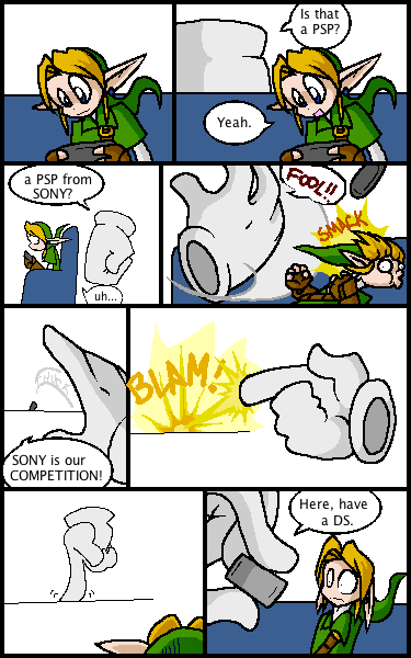 awkward_zombie, comic, link, master_hand, nintendo_ds, psp, super_smash_bros., the_legend_of_zelda