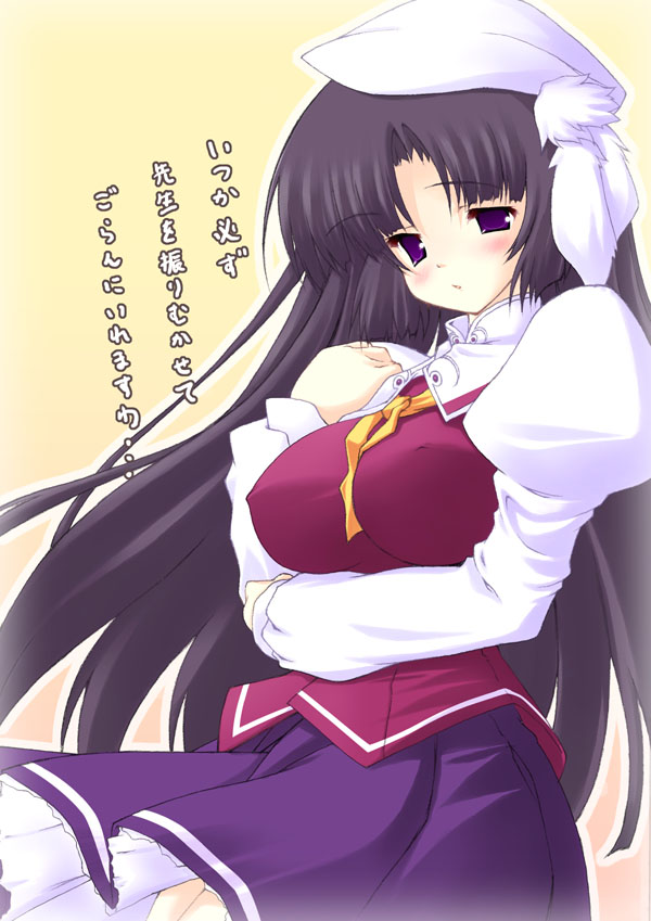 haruka_ni_aogi_uruwashi_no, hat, long_hair, mishima_kyouka, nishikiori_jin, school_uniform