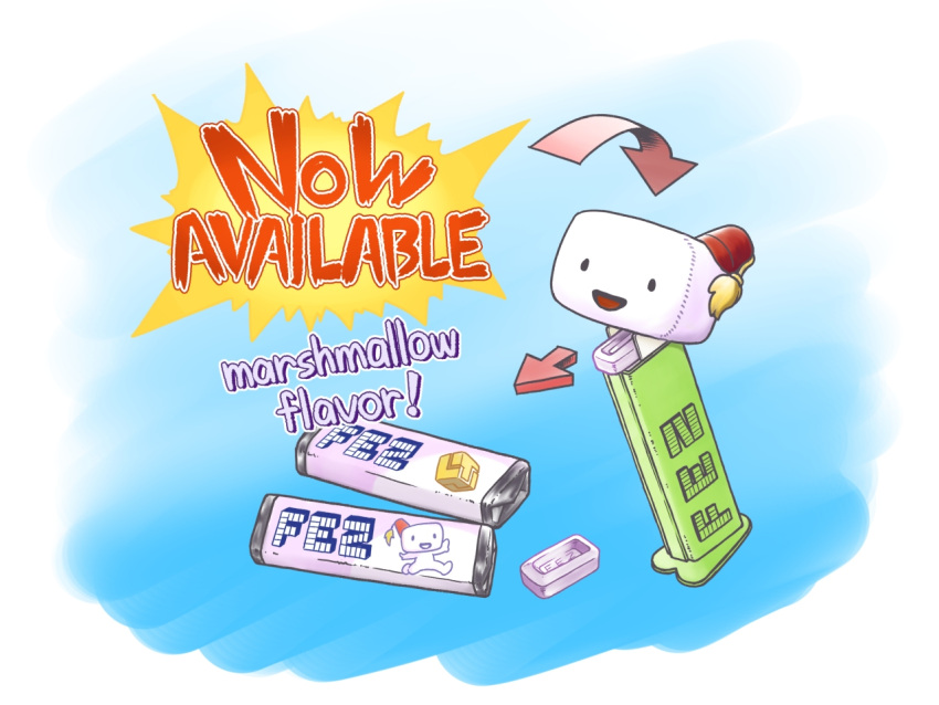 :d, copyright_name, directional_arrow, english, fez, fez_(video_game), gomez_(fez), greener, no_humans, open_mouth, parody, pez, smile, tagme