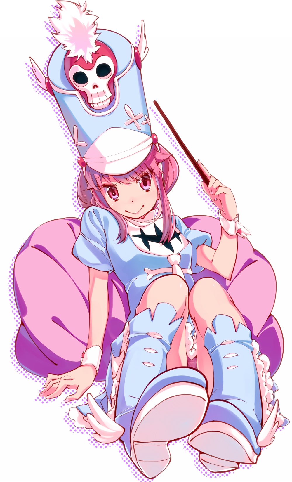 1girl, baton, boots, hat, hato_haru, highres, jakuzure_ronon, kill_la_kill