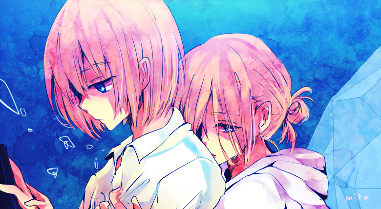 1boy, 1girl, annie_leonhardt, armin_arlert, blonde_hair, blue_eyes, book, hoodie