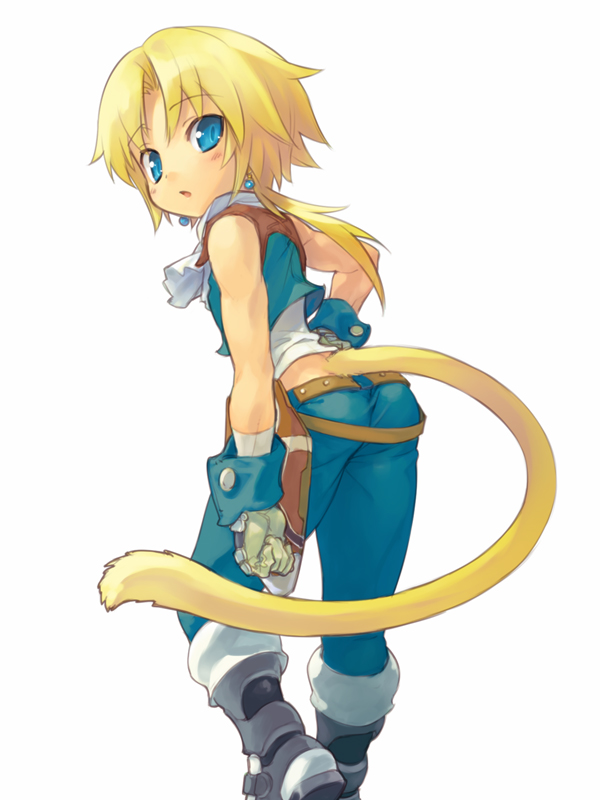 ass, blonde_hair, blue_eyes, final_fantasy, final_fantasy_ix, shota, tail, zidane_tribal