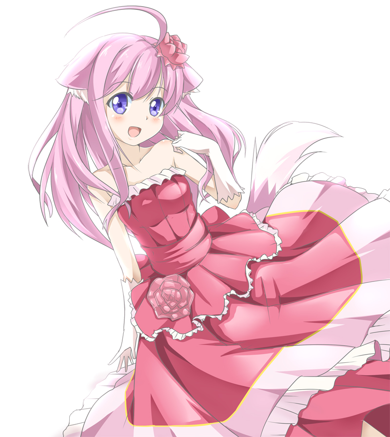 1girl, animal_ears, dog_days, dog_ears, dog_tail, dress, gloves, millhiore_f_biscotti