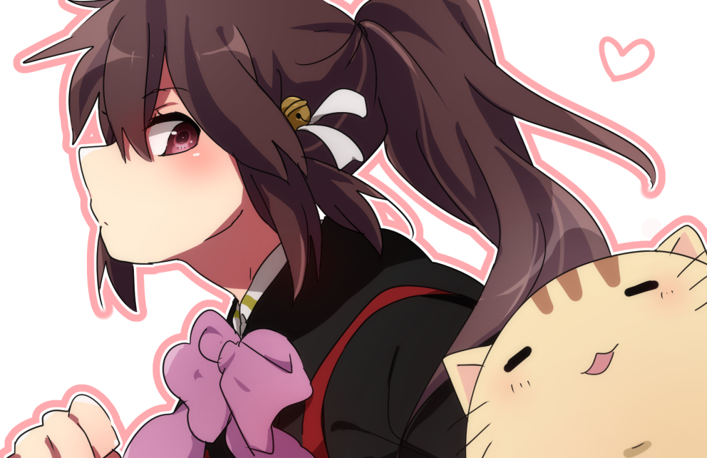 1girl, blush, brown_hair, cat, doruji, hapoa, little_busters!!, long_hair