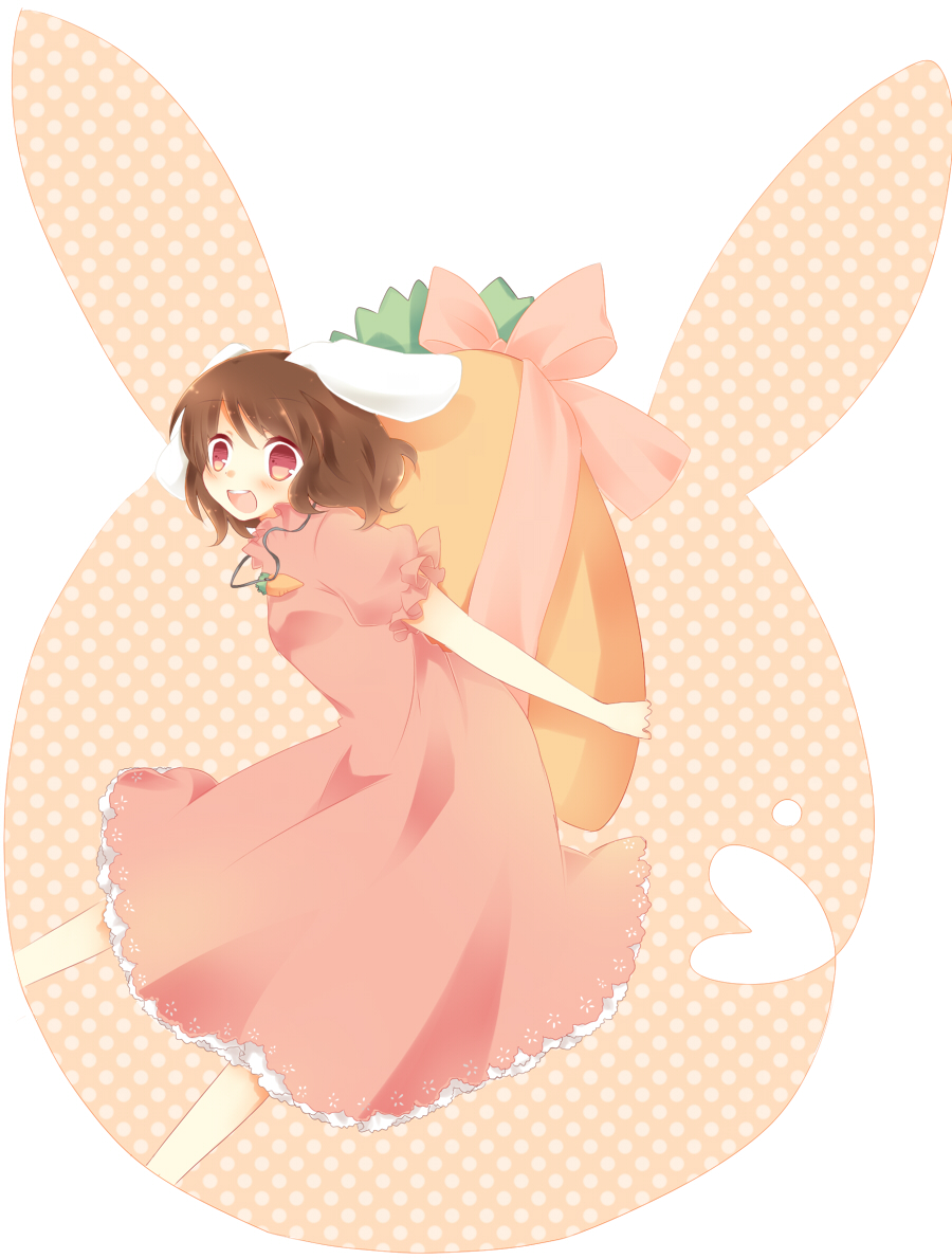 bad_id, brown_hair, bunny_ears, fumiho_(pechi), humiho, inaba_tewi, pink_eyes, rabbit_ears, short_hair, touhou
