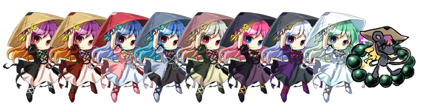 1girl, ajirogasa, alternate_color, animalization, beads, blonde_hair, blue_eyes, blue_hair