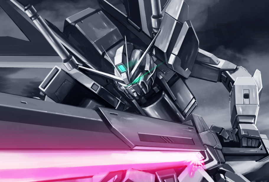 glowing, glowing_eyes, gundam, gundam_seed, gundam_seed_destiny, impulse_gundam, mecha, solo