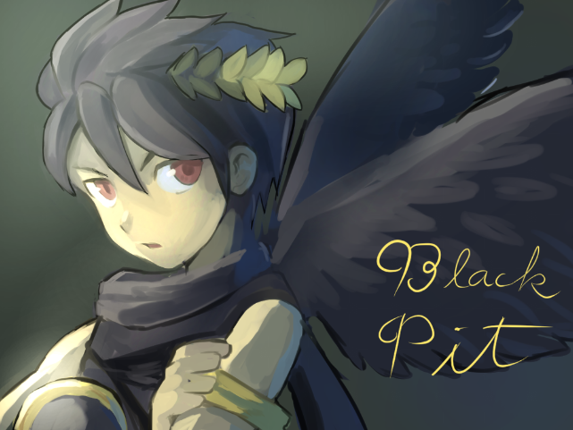 alternate_color, black_hair, brown_eyes, character_name, crossed_arms, kid_icarus, laurel_wreath, looking_at_viewer, pit_(kid_icarus), short_hair, wings, yuki_(vicious)