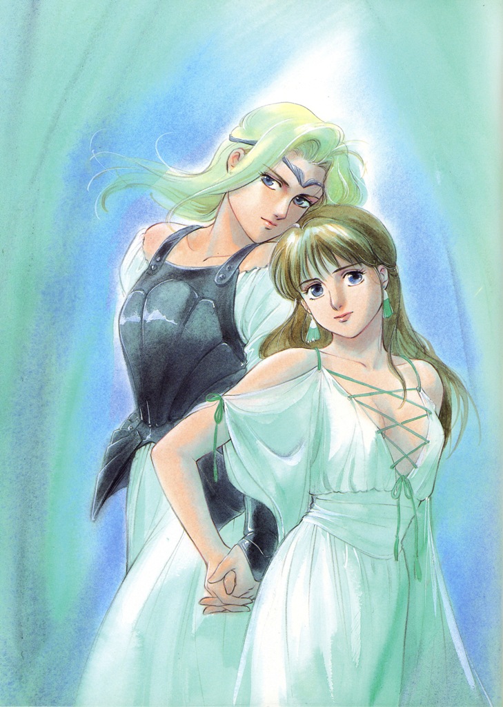 2girls, blonde_hair, eien_no_filena, filena, holding_hands, lila, multiple_girls, yuri