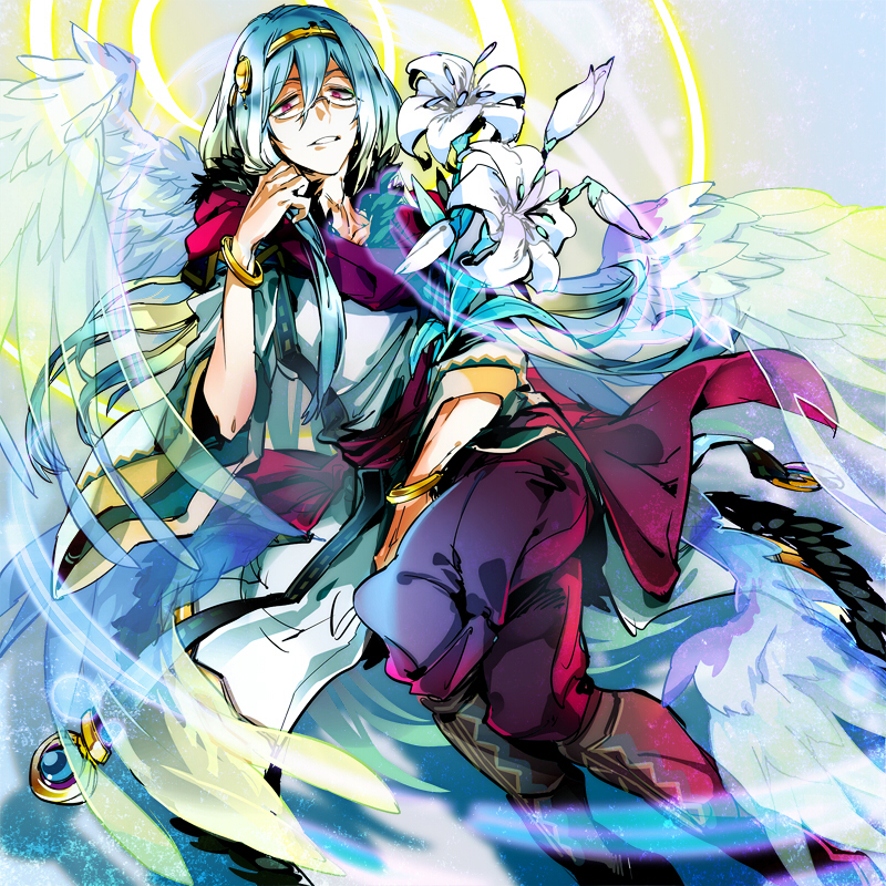 angel, gabriel_(p&amp;d), glasses, puzzle_&amp;_dragons, wings, wrist_cuffs, xenpo