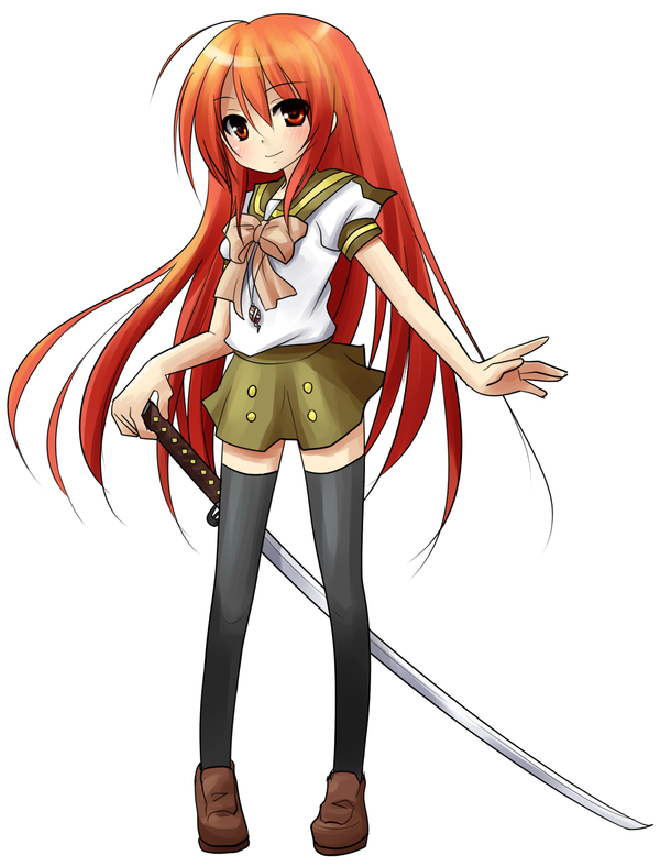 flat_chest, long_hair, purdoy25, red_eyes, red_hair, redhead, shakugan_no_shana, shana