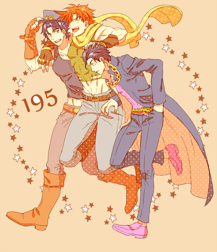3boys, black_hair, blue_hair, boots, brown_hair, family, fingerless_gloves, flute72