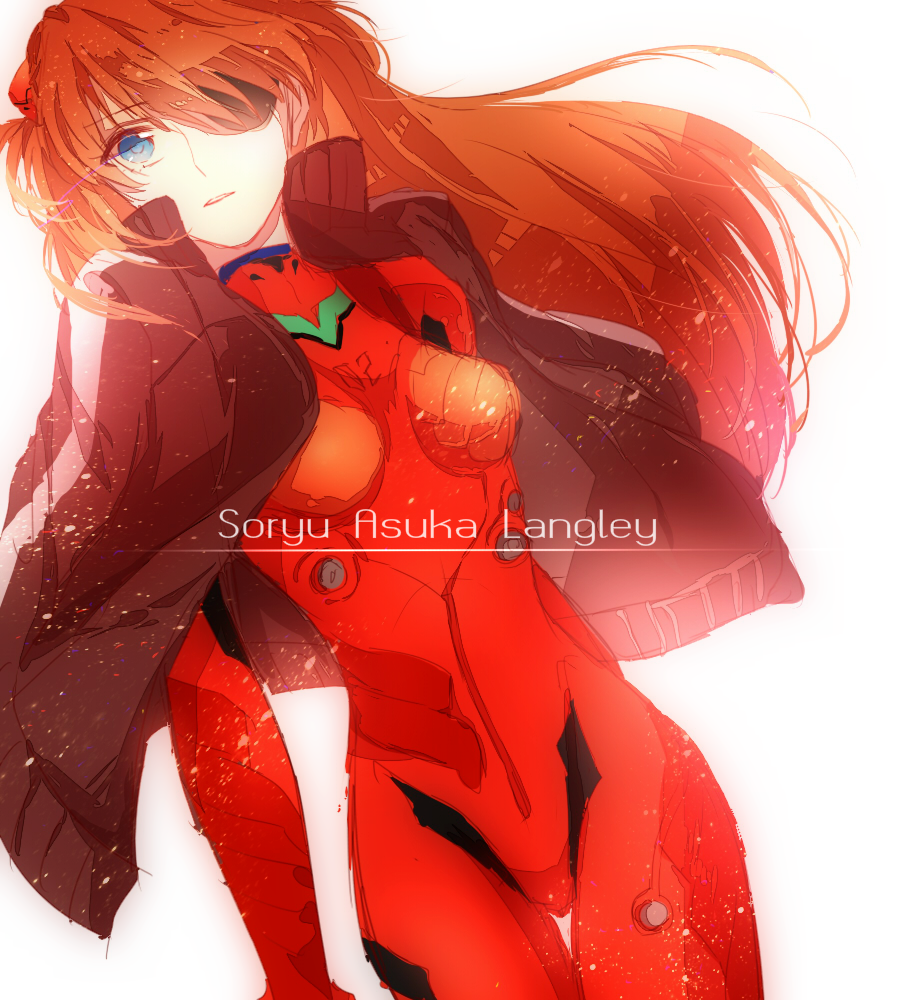 1girl, backlighting, blue_eyes, brown_hair, eyepatch, hair_ornament, japu_(pu_san_love), light_particles