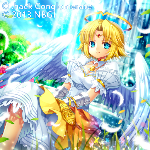 1girl, blue_eyes, capura_lin, guilty_dragon, short_hair, solo, wings