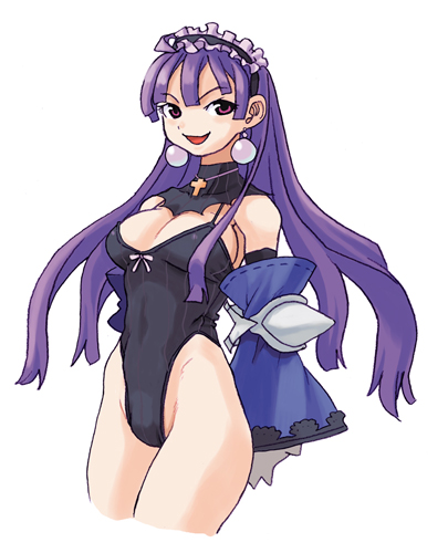 arms_behind_back, dark_eclair, eclair_(la_pucelle), headdress, la_pucelle, long_hair, lowres, nippon_ichi