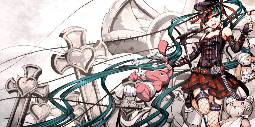 1girl, belt, bracelet, candy, chain, chupa_chups, collar, detached_sleeves