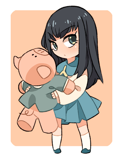 child, kill_la_kill, kiryuuin_satsuki, skirt, stuffed_animal, stuffed_pig, stuffed_toy, tsumuri