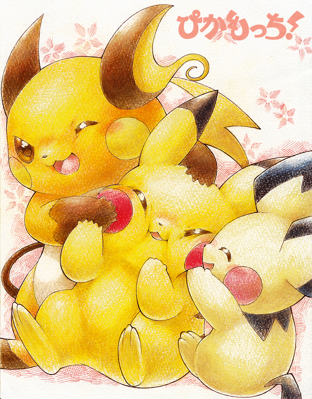 ;d, ^_^, blush, brown_eyes, cheek_squash, closed_eyes, hand_on_head, highres