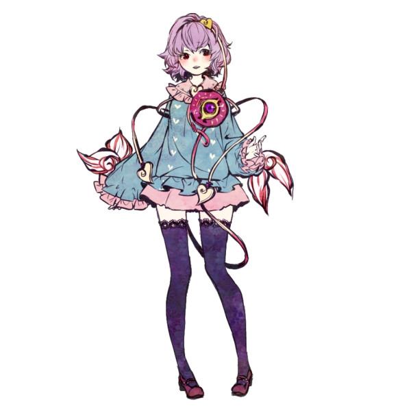 1girl, blush, komeiji_satori, mary_janes, pigeon-toed, purple_hair, shiro_(reptil), shoes