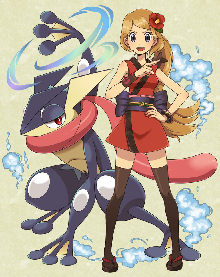 1girl, black_legwear, blonde_hair, blue_eyes, bracelet, clog_sandals, cyaneko, flower