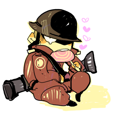 1boy, candy, chibi, heart, helmet, lollichop, lollipop, lowres