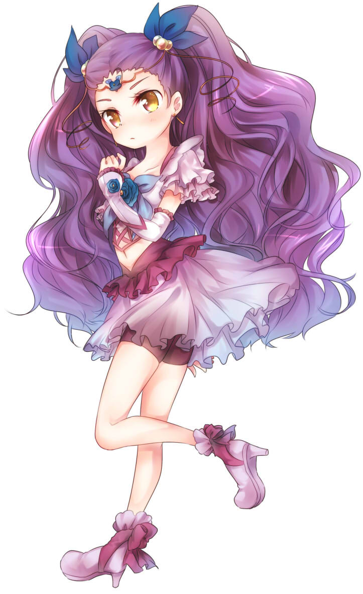 1girl, arm_warmers, bike_shorts, boots, circlet, earrings, flower, hair_ornament