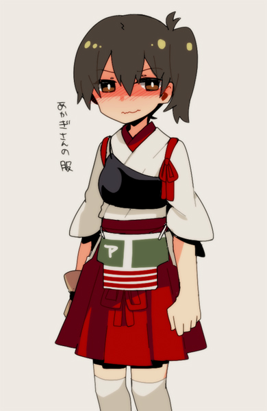 1girl, akagi_(kantai_collection), akagi_(kantai_collection)_(cosplay), brown_eyes, brown_hair, japanese_clothes, kaga_(kantai_collection), kantai_collection