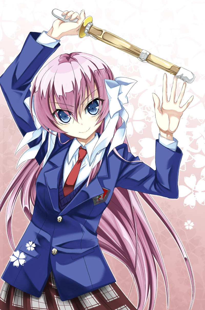 1girl, arm_above_head, arm_up, blazer, blue_eyes, bow, hair_bow, highres