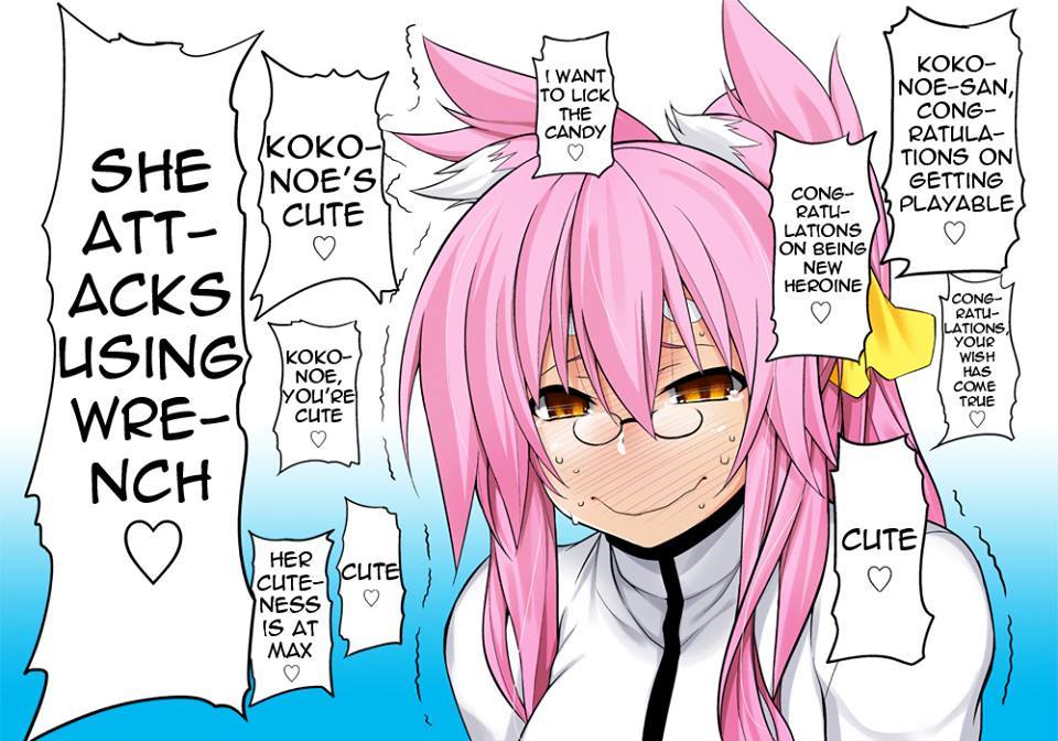 blazblue, blush, embarrassed, full-face_blush, glasses, hard_translated, ijimeka, kokonoe