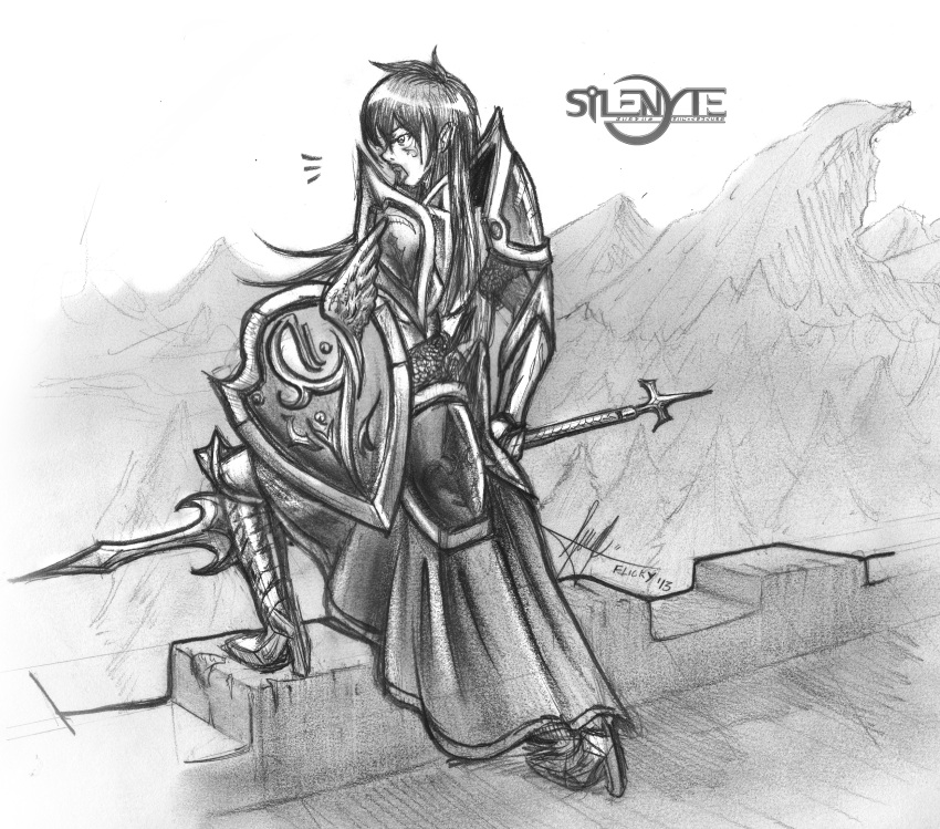 1girl, armor, artemmysia, combat, full_armor, lance, lucasflicky, medieval