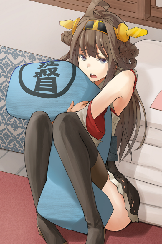 1girl, ahoge, animated, animated_png, brown_hair, hair_ornament, japanese_clothes, kantai_collection