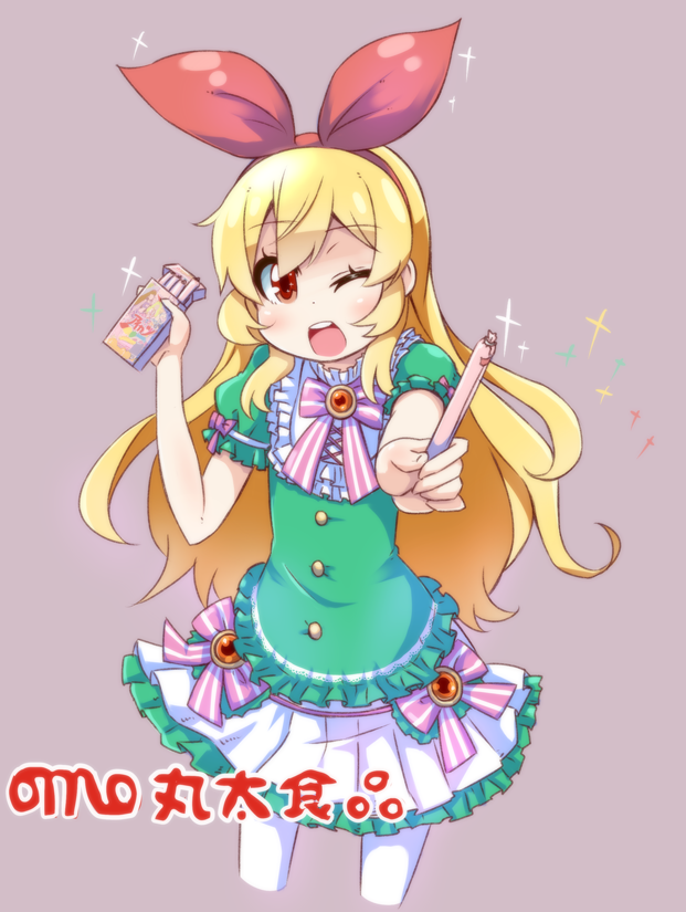 1girl, aikatsu!, blonde_hair, blush, hoshimiya_ichigo, long_hair, looking_at_viewer, open_mouth
