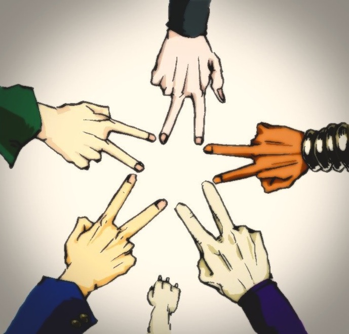 iggy_(jojo), jean_pierre_polnareff, jojo_no_kimyou_na_bouken, joseph_joestar, kakyouin_noriaki, kuujou_joutarou, mohammed_avdol, noro_(notauchi)