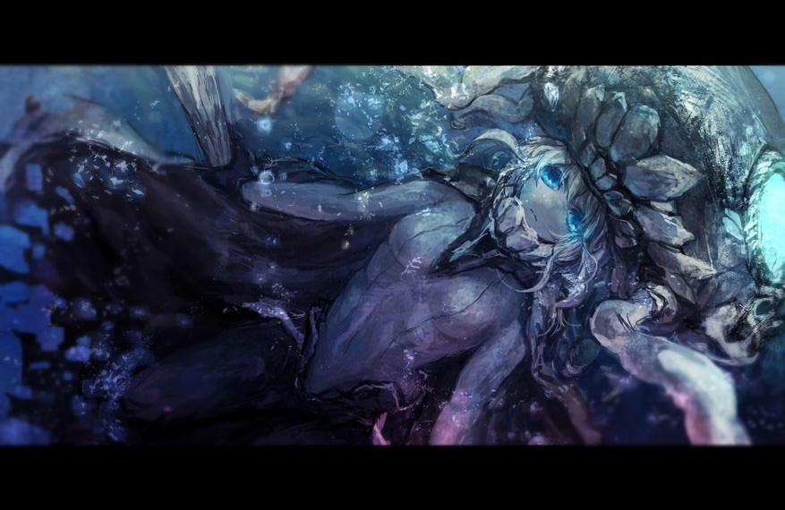 1girl, blue_eyes, hat, kantai_collection, letterboxed, long_hair, pale_skin, personification