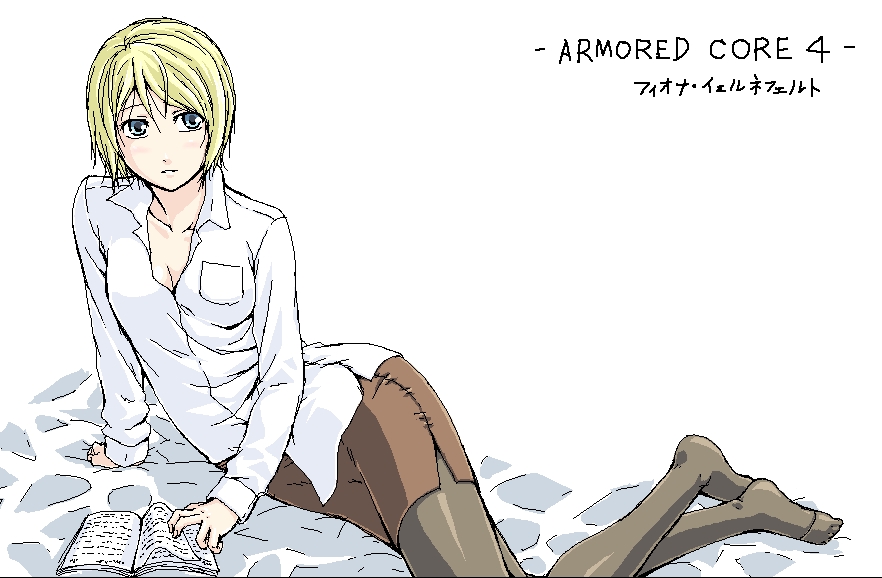 armored_core, armored_core:_for_answer, armored_core_4, blonde_hair, book, fiona_jarnefeldt, formal, girl