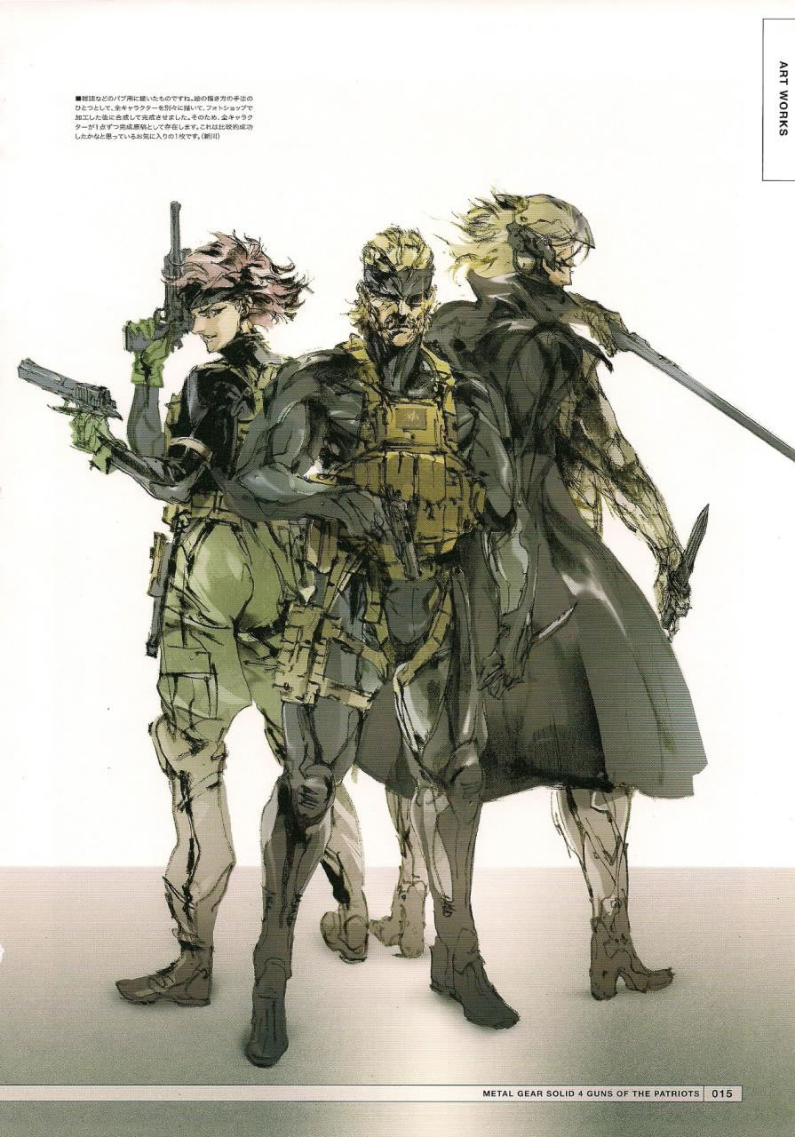 1girl, 2boys, bandana, coat, desert_eagle, dual_wielding, gun, handgun