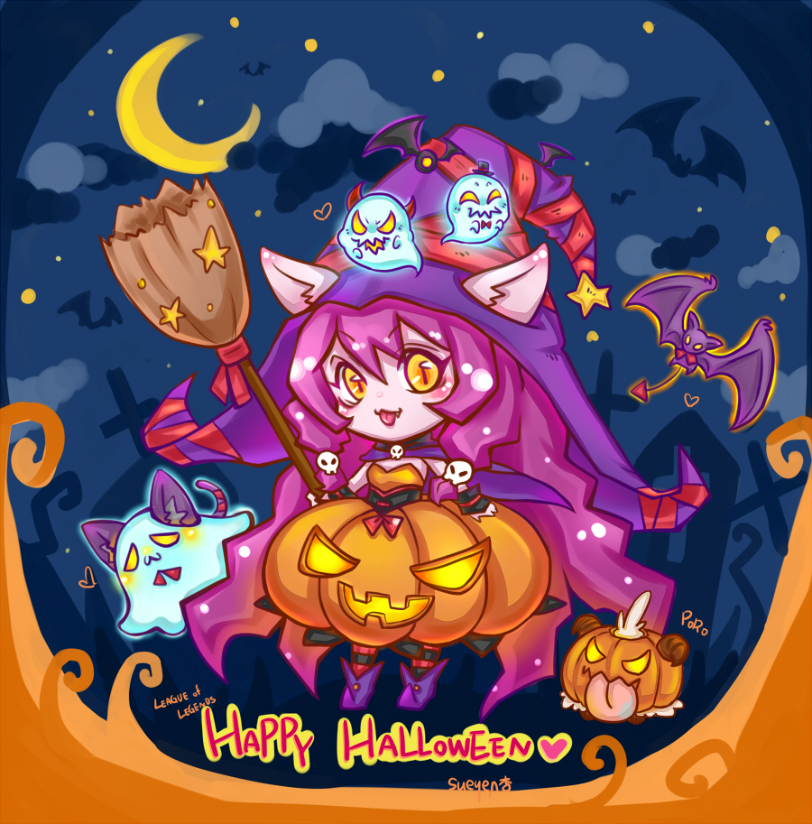 1girl, :3, animal_ears, bat, braid, broom, cat, cat_ears
